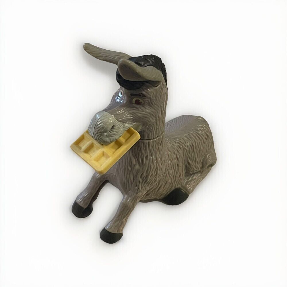 Donkey Eating a Waffle Figure 2010 McDonalds Happy Meal Toy Shrek (NO Sound)